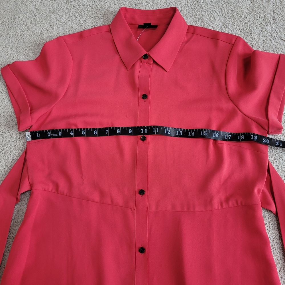 *NWT* J.Jill Elegant Poppy Red Button-Front Belted Shirt Dress Size S - Picture 5 of 9